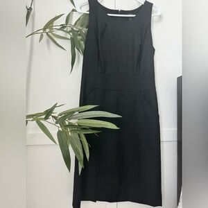 J. Crew Super 120s black wool shift dress size 4